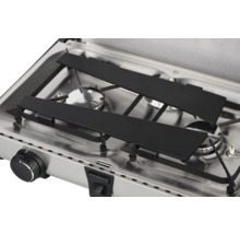 Campingkocher mit zwei Kochstellen und Topfträger