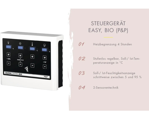 Saunasteuergerät Easy Bio mit Temperaturanzeige