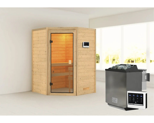 Sauna mit Saunaofen und Saunasteuerung