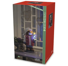 Verpackung einer LED-Teddybär-Figur mit Tannenbaum für den Innenbereich