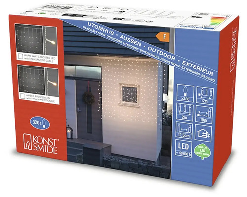 Verpackung einer Konstsmide Lichterkette für den Außenbereich mit 320 LEDs