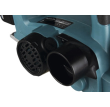 Detailansicht des Makita DKP180 Hobels mit Staubabsaugung