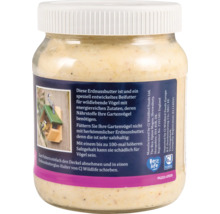 Glas Erdnussbutter für Wildvögel