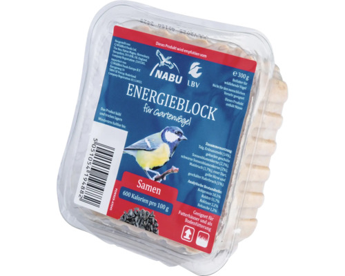 Energiefutterblock für Gartenvögel, geeignet für Futterhäuser und Bodenfütterung