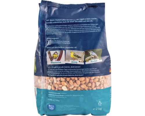 Verpackung Vogelfutter Erdnüsse 2 kg