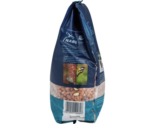 Packung Vogelfutter mit Erdnüssen, empfohlen vom Naturschutzbund Deutschland