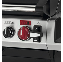 Nahaufnahme der Bedienelemente eines Grills mit Drehknöpfen und Schaltern zur Steuerung von Temperatur und Turbozone