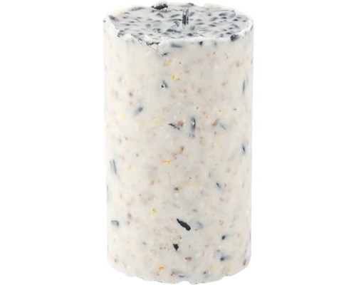 Zylindrische Vogelfutterrolle mit Saatgutmischung