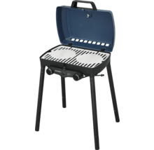 Gasgrill mit Grillrost und Deckel auf Beinen