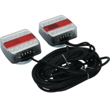 Zwei magnetische LED Rückleuchten mit Kabelaufroller für Anhänger