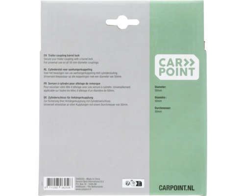 Carpoint Zylinderschloss für Anhängerkupplungen mit 50 mm Durchmesser