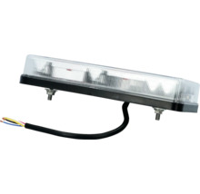 LED Warnleuchte mit schwarzem Gehäuse und durchsichtigem Lampenschirm