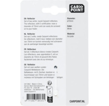 Carpoint Reflektoren Set, zwei weiße runde Reflektoren mit E-Prüfzeichen, Durchmesser 70 Millimeter, Material Acrylat