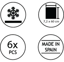 Symbol für Frostbeständigkeit, Produktgröße 7,2 x 60 Zentimeter, 6 Stück, Hergestellt in Spanien