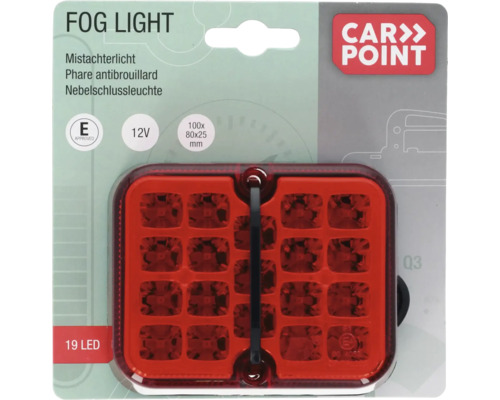 Carpoint Nebelschlussleuchte mit 19 LEDs, 12 Volt und E-Prüfzeichen