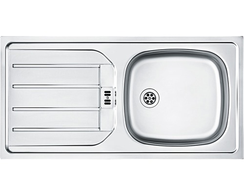 Spüle aus Edelstahl mit Abtropffläche