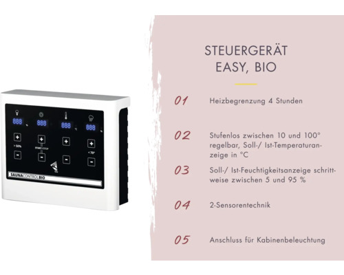 Saunasteuergerät mit digitalem Display