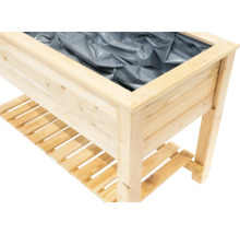 Hochbeet aus Holz mit Ablagefläche