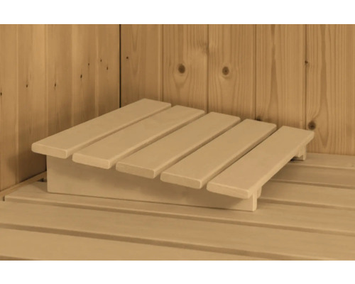 Holzsauna mit Fußstütze für entspannende Momente