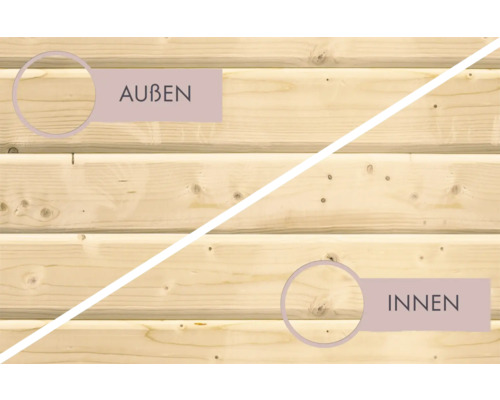 Holzwand zeigt Oberflächenbeschaffenheit für Außen- und Innenbereich
