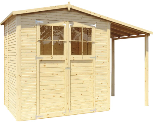 Holzgartenhaus mit Doppeltür und Vordach