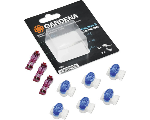 Gardena Kupplungen und Verbinder Set mit sechs Kabelverbindern und drei Schlauchverbindern
