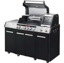 Grillwagen mit Grillfläche, Drehreglern und Unterschrank