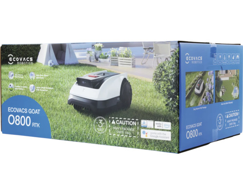 Verpackung des Ecovacs Goat O800 RTK Rasenmähroboters