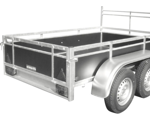 Anhänger mit Ladefläche und Bordwand