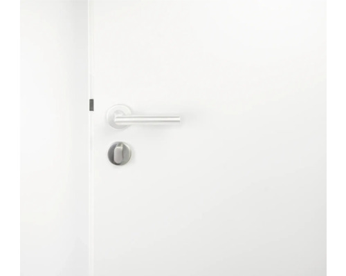 Weiße Tür mit Türgriff und Schloss