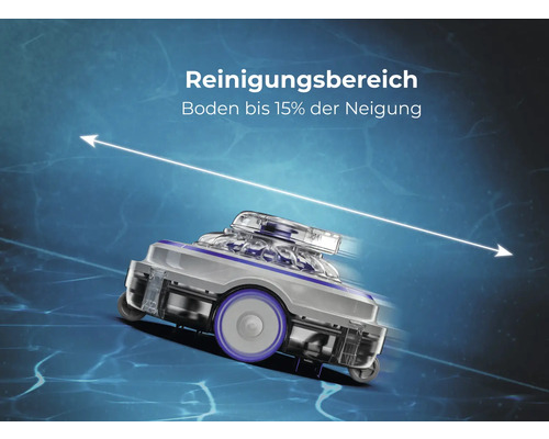 Automatischer Poolreiniger für eine Steigung bis 15 Prozent