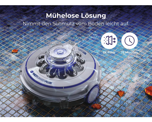 Poolreinigungsroboter auf einem Poolboden