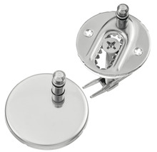 Zwei Toilettendeckelbefestigungen aus Metall