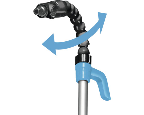 Beweglicher Wasserhahn mit Pfeilen zur Richtungsanzeige