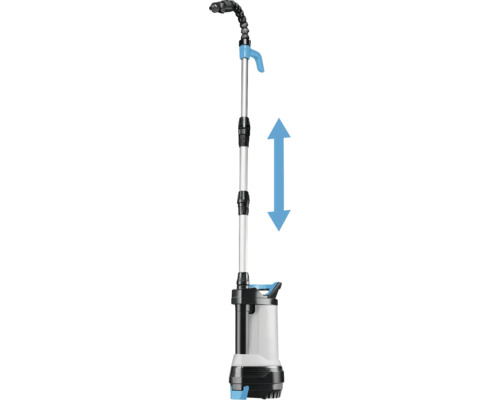 Verstellbare Teichpumpe mit Teleskopstiel