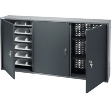 Werkstattschrank mit Schiebetüren, Lochwand, Fächern und Schlüssel