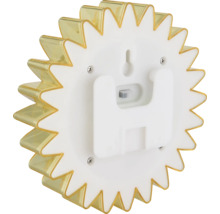 Rückseite einer Solarlampe in Sonnenform mit Montagevorrichtung