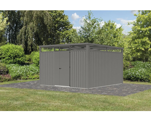 Metall Gerätehaus mit Doppeltür im Garten