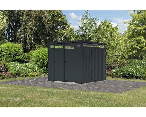 Metall Gerätehaus mit Doppeltür im Garten