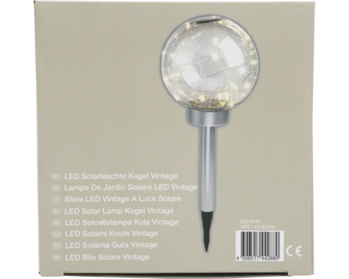 LED Solarleuchte Kugel Vintage