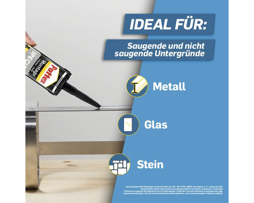 Pattex Montagekleber zum Verkleben von Metall, Glas und Stein
