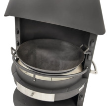 Grill mit Feuerstelle und Wok aus Stahl