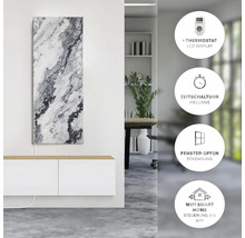 Infrarotheizung mit Marmormuster, Thermostat, Zeitschaltuhr, Fenster-Offen-Erkennung und WLAN Steuerung
