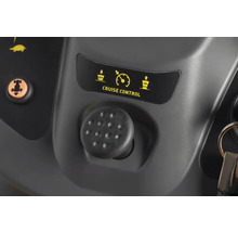 Detailansicht der Bedienelemente für die Geschwindigkeitsregelung eines Rasentraktors