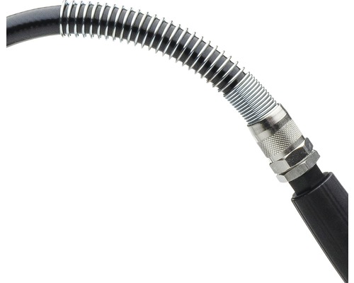 Druckluftschlauch mit Knickschutzfeder und Schnellkupplung