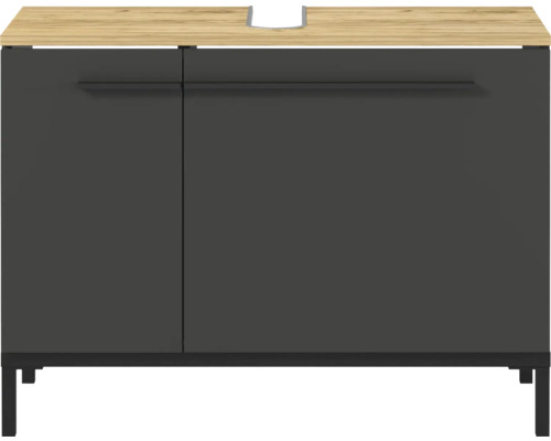 Waschbeckenunterschrank mit zwei Türen und Holzplatte