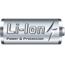 Lithium-Ionen Batterie mit Blitz-Symbol