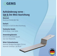 GEMS Green Energy Mounting Systems Aufständerung für Flachdachmontage mit Südausrichtung aus Aluminium