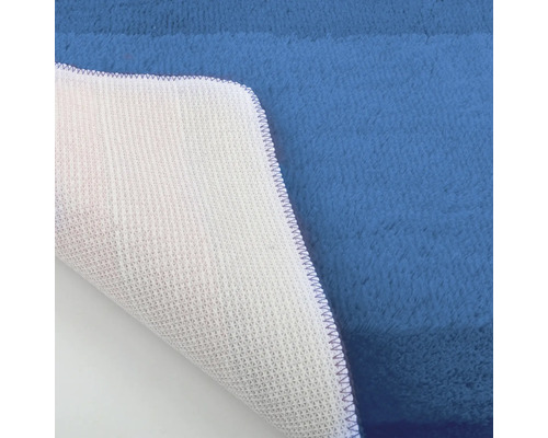 Blauer Badteppich mit rutschfester Rückseite