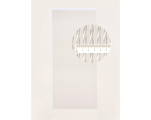 Raffrollo mit Struktur und Detailansicht mit Messskala